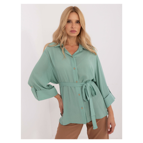 PISTÁCIOVÁ OVERSIZE KOŠEĽA S GOLIEROM LK-KS-509698.79-GREEN