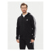 Adidas Mikina Essentials French Terry 3-Stripes Full-Zip Hoodie IC0433 Čierna Regular Fit