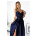 Elegantné tmavomodré maxi šaty DANIELE 299-12 dark blue