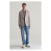 SAKO GANT SLIM TWO-TONED TWILL JERSEY BLAZER CHATEAU GREY