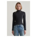 ROLÁK GANT SLIM RIB TURTLENECK BLACK