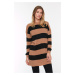 Trendyol Brown Striped Knitwear Sweater