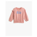 Koton Frilly Detailed Printed Sweatshirt with Elastic Waist and Cuffs, Long Sleeve Crew Neck