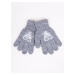 Yoclub Kids's Boys' Five-Finger Gloves With Reflector RED-0237C-AA50-004