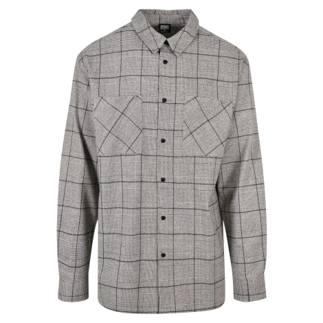 Long oversized plaid grey-black shirt Urban Classics