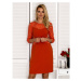 Orange dress with lace sleeves