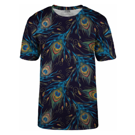 Bittersweet Paris Unisex's Embroidery Peacock T-Shirt Tsh Bsp622 Navy Blue