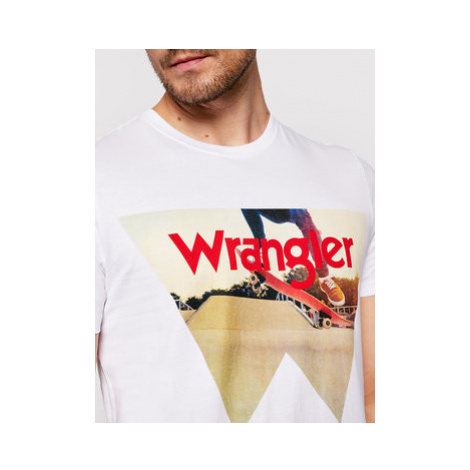 Wrangler Tričko Photo W7G7D3XW1 Biela Regular Fit