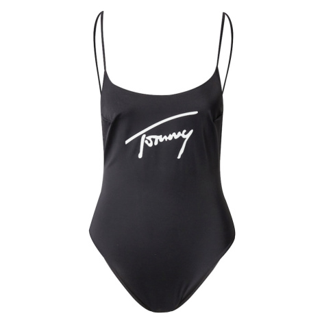 Tommy Jeans Jednodielne plavky  čierna / biela Tommy Hilfiger