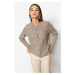 Trendyol Beige Soft Textured Knitwear Cardigan with Accessories