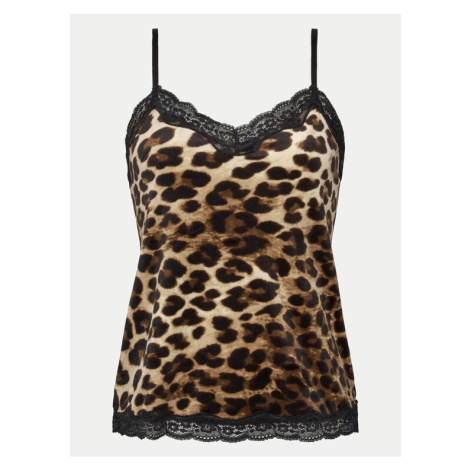 Hunkemöller Pyžamový top Cami Velours 205046 Čierna Regular Fit Hunkemoller