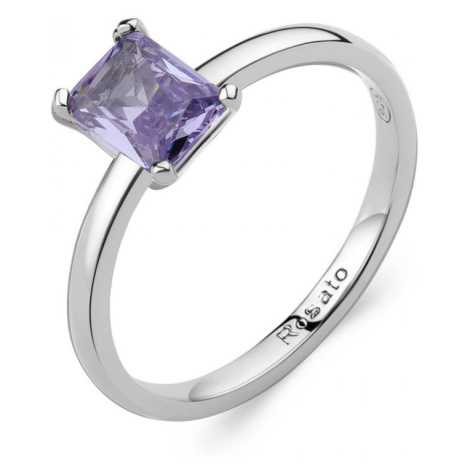 Rosato Minimalistický strieborný prsteň s fialovým zirkónom Allegra RZAL061 58 mm