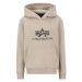 ALPHA INDUSTRIES Mikina ' Basic Hoody Carbon'  piesková / tmavohnedá