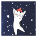 Veselá mačka v zimnej čiapke - Heavy new - tričko pánske
