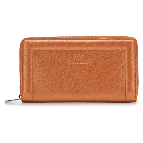 Dámska kožená peňaženka s ozdobným okrajom, veľká, oranžová 14-1-936-6 Wittchen