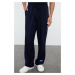 Trendyol Navy Blue Oversize/Relaxed Fit Elastic Waist Sweatpants with Label