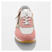 Blancheporte Kožené running sneakers na klinovej podrážke ružová/prírodná