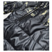 Čierna dámska bunda s potlačou (7769)