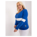 Cobalt Blue Casual Cotton Blouse Plus Size