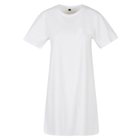 Build Your Brand Dámske tričkové šaty BY214 White