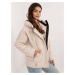 Svetlobéžová dámska prechodná bunda na zips MBM-KR-AJ218.42-light beige