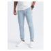 Ombre Men's structured knit sweatpants - light blue