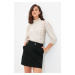 Trendyol Black Denim Skirt With Two Button Detailed