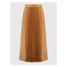 Simple Plisovaná sukňa SDD006 Hnedá Regular Fit
