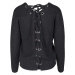 Women's sweater with lace-up on the back - black