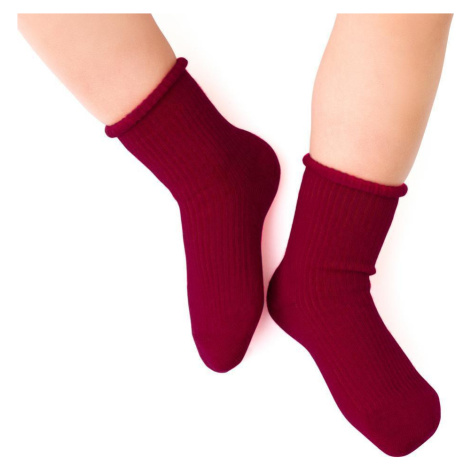 VÍNOVÉ DETSKÉ NEKOMPRESNÉ MERINO PONOŽKY ART.130 MD021, BURGUNDY - PRESSURE FREE