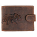 Wild Luxusná pánska peňaženka s prackou Medveď - hnedá