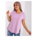 Light purple plus size blouse with pockets