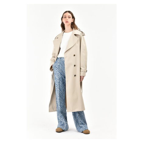 Kabát Manuel Ritz Women`S Trenchcoat Hnedá