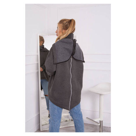 Insulated sweatshirt with a zipper at the back graphite