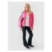 Dievčenská flisová mikina so zipsom 4F JUNIOR FLEECE-JWMM00TFLEF261-55S-HOT PINK