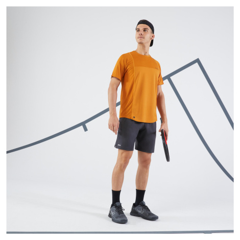 Pánske tenisové tričko s krátkym rukávom Dry Gaël Monfils okrové ARTENGO