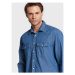 Solid džínsová košeľa 21107055 Modrá Regular Fit