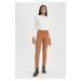 DEFACTO Carmela Pocketed High Waist Standard Leg Corduroy Trousers