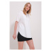 Trend Alaçatı Stili Women's White Crew Neck Oval Cut Modal T-Shirt