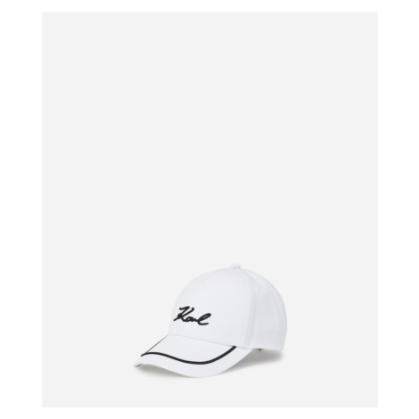 Šiltovka Karl Lagerfeld K/Signature Piping Cap White/Black