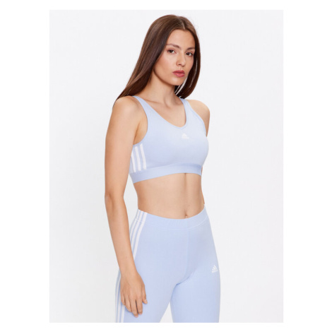 Adidas Blúzka Essentials 3-Stripes Crop Top With Removable Pads IC4439 Modrá