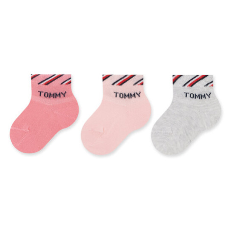 Tommy Hilfiger Súprava 3 párov vysokých detských ponožiek 701220277 Ružová