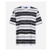 Tričko Karl Lagerfeld Jeans Klj Relaxed Stripe Sslv Tee Black White Aop