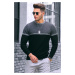 Madmext Men's Color Block Regular Fit Sweater 4734 Black