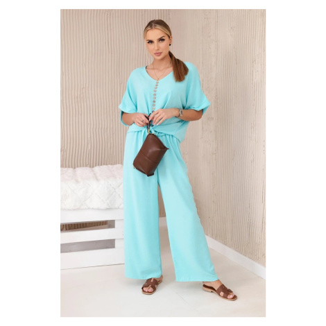 Women's set blouse + trousers - mint