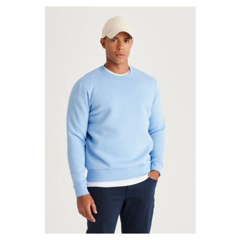 AC&Co / Altınyıldız Classics Men's Light Blue Standard Fit Regular Cut Inner Fleece 3 Thread Cre
