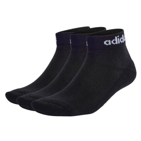 Adidas Ponožky Kotníkové Unisex Linear Ankle Socks Cushioned Socks 3 Pairs IC1303 Čierna