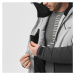 Pánska hrejivá lyžiarska bunda 100 predĺžená sivo-čierna