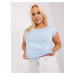 Light blue plus size blouse with cut-out