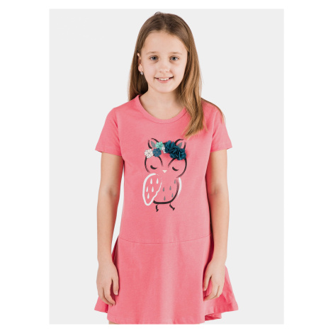 Ružové dievčenské šaty s potlačou SAM 73